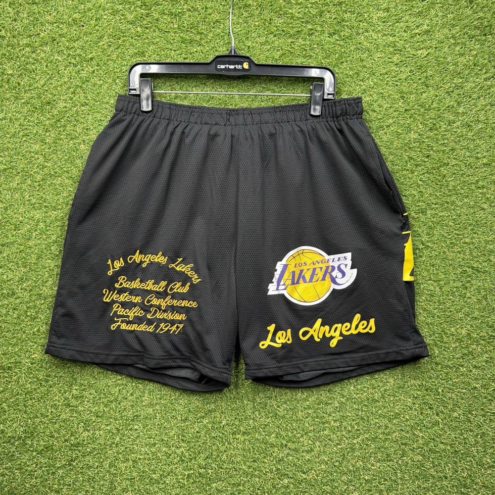 Los Angeles LA Lakers NBA Shorts Mens XL Black Ultra Game Mesh Lined Pockets